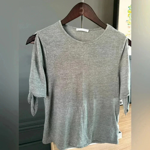 Zara short tie sleeve tee army green M - Picture 1 of 3